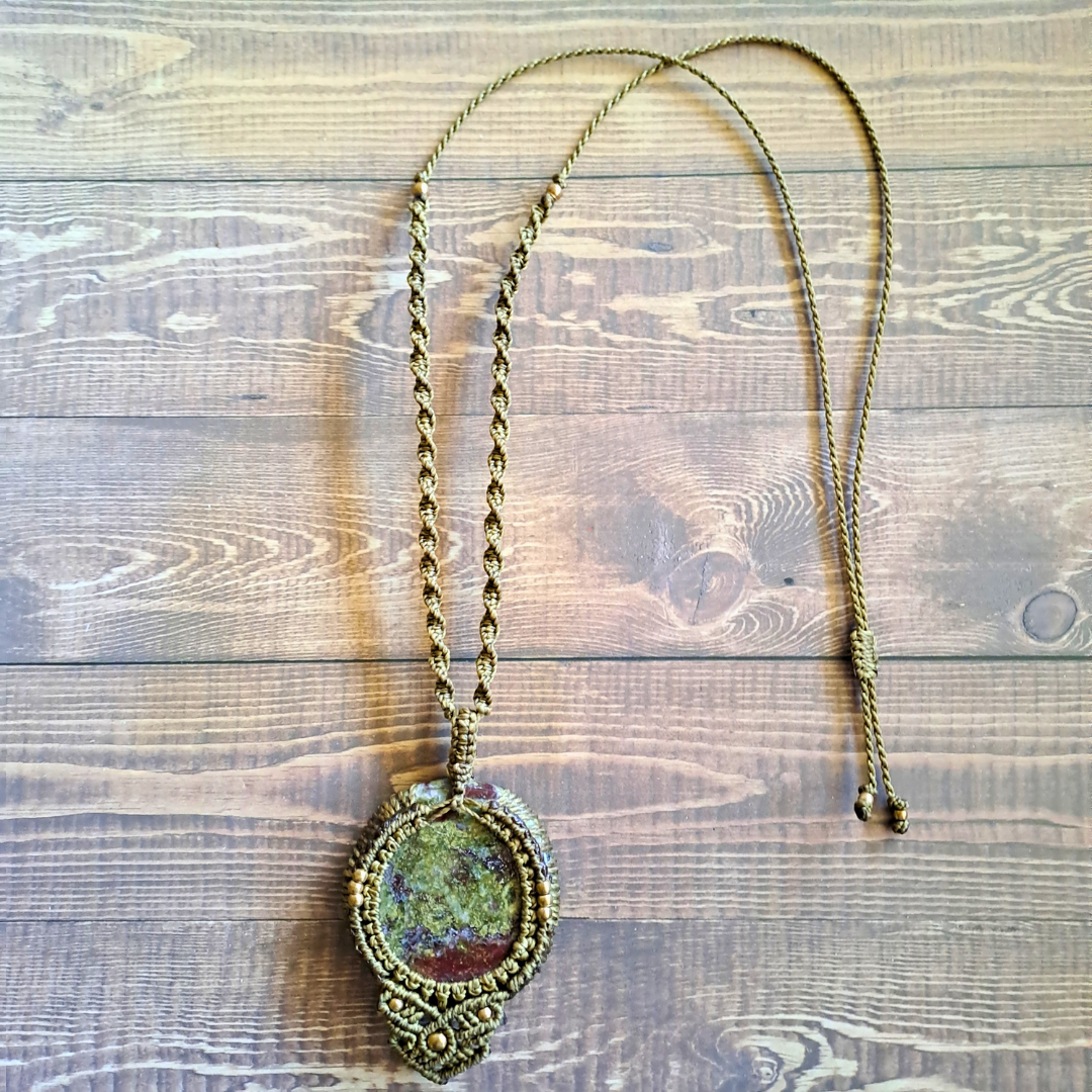 Dragon's Blood Micro Macramé Necklace