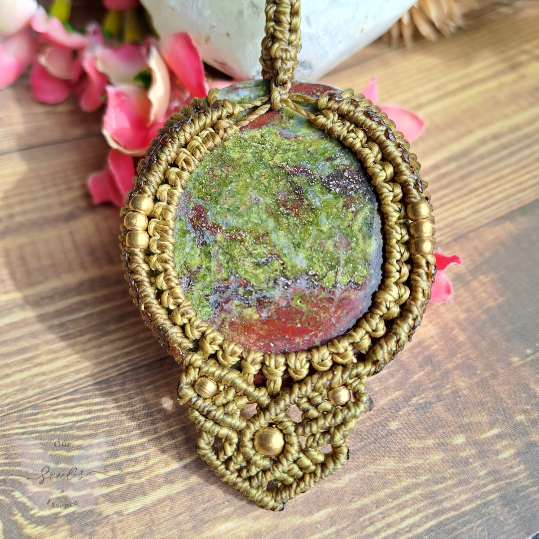 Dragon's Blood Micro Macramé Necklace