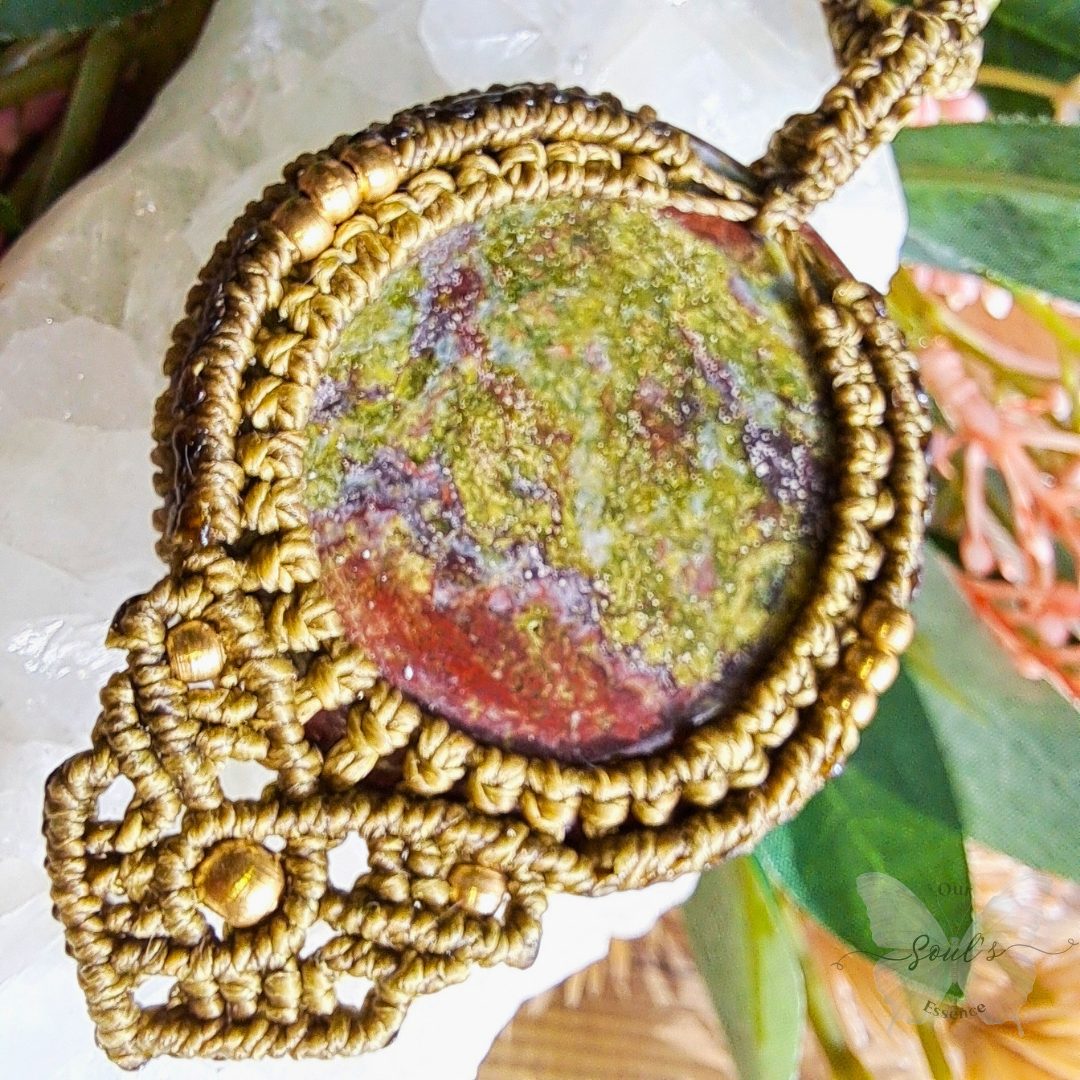 Dragon's Blood Micro Macramé Necklace