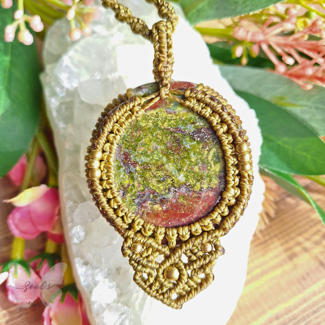 Dragon's Blood Micro Macramé Necklace