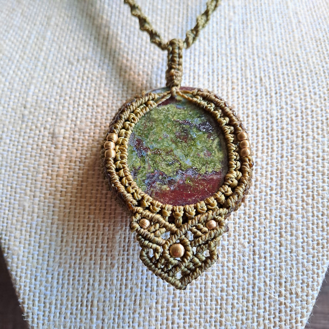 Dragon's Blood Micro Macramé Necklace