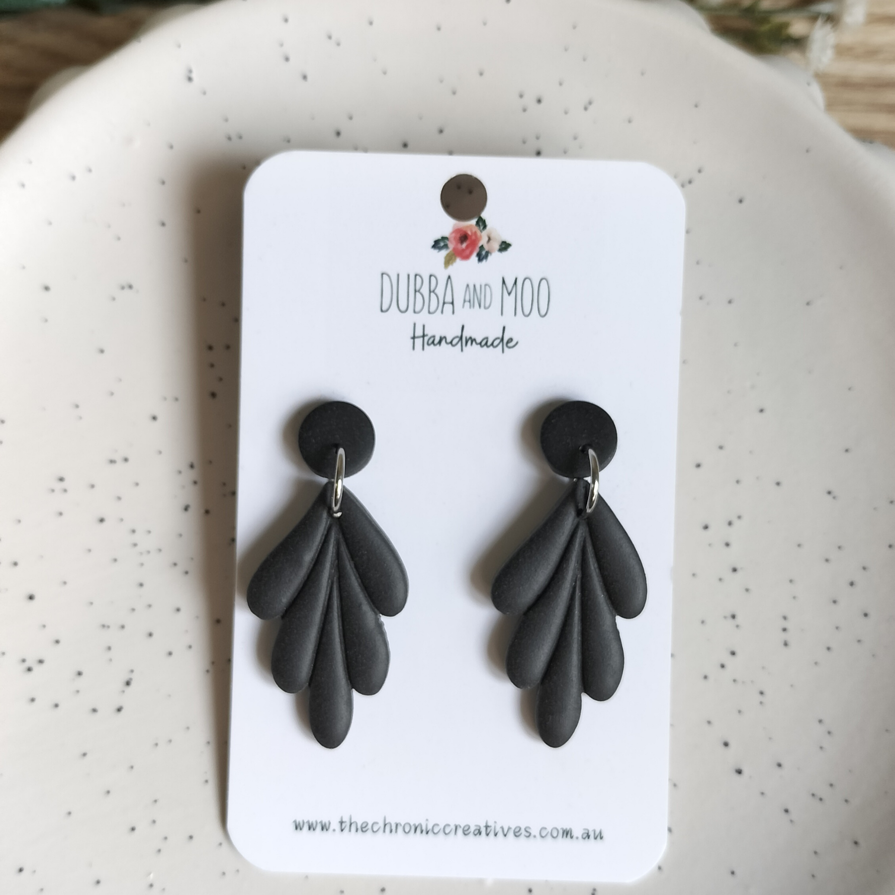 Layered Leaf Polymer Clay Dangles - Assorted Colours