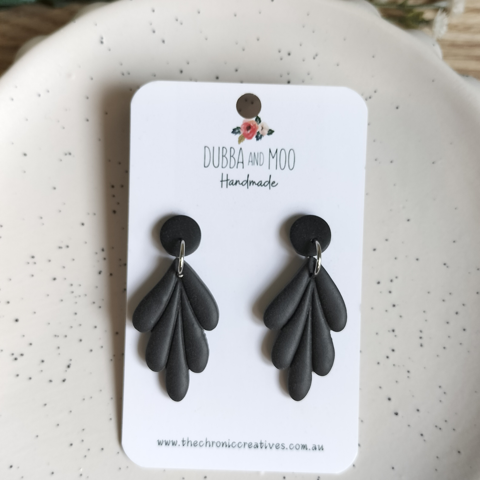 Layered Leaf Polymer Clay Dangles - Assorted Colours