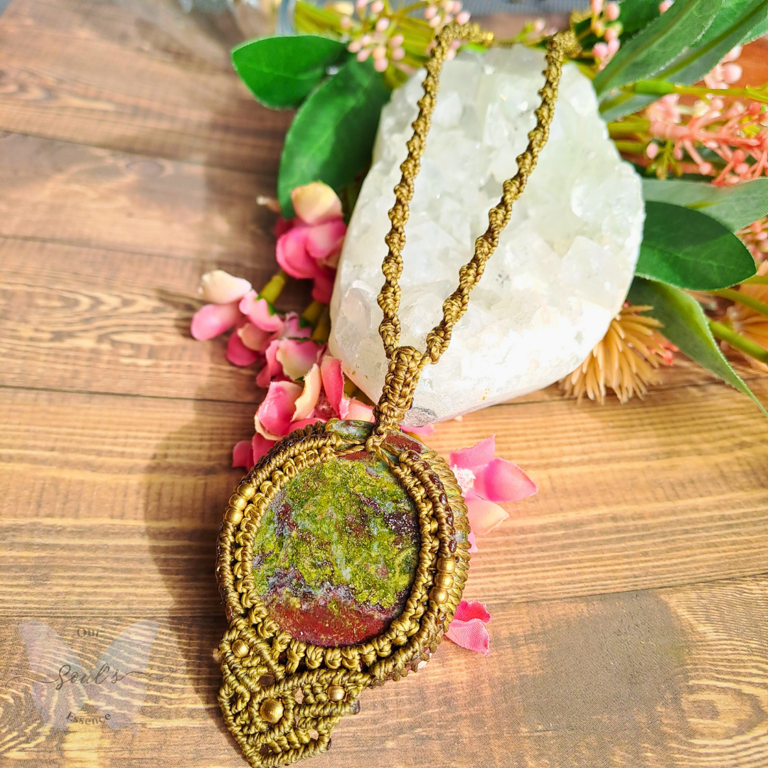 Dragon's Blood Micro Macramé Necklace