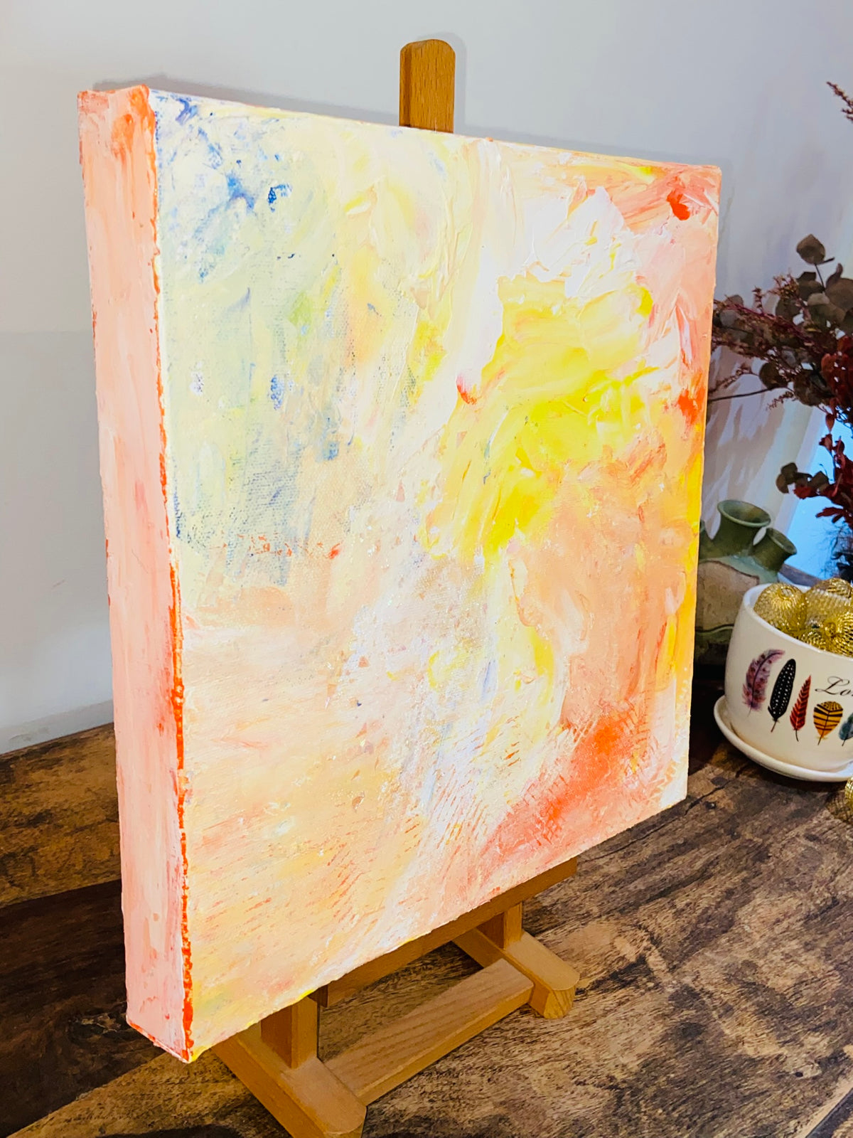 Delicata Abstract Acrylic Canvas Painting by Australian Artist Margo Humphries (30.5x30.5cm)