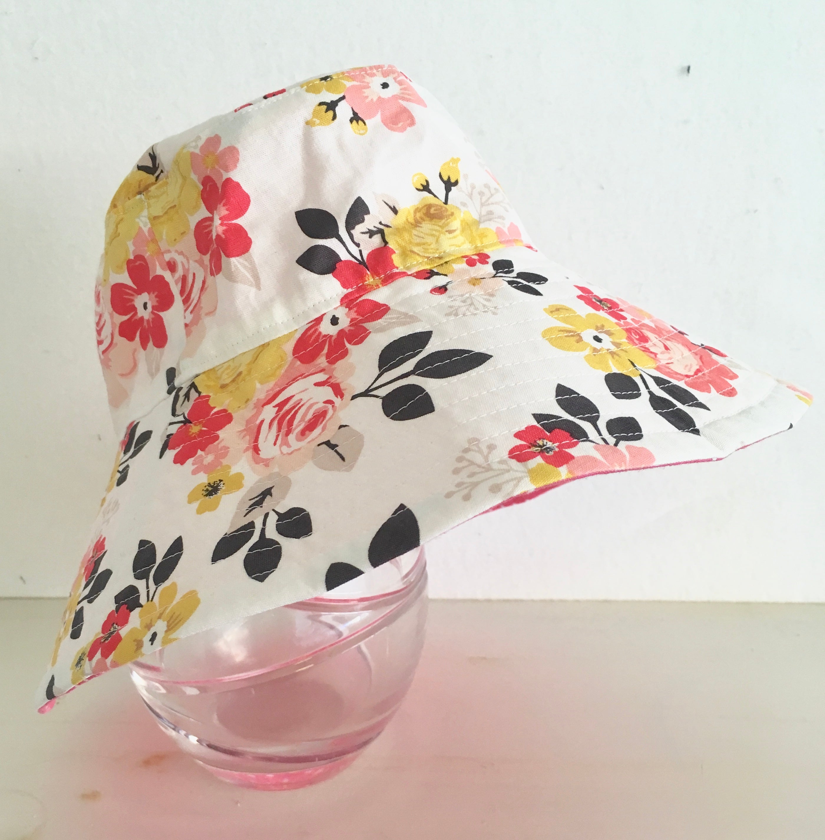 Ready to post- Small size wide brim hats with chin strap- reduced price