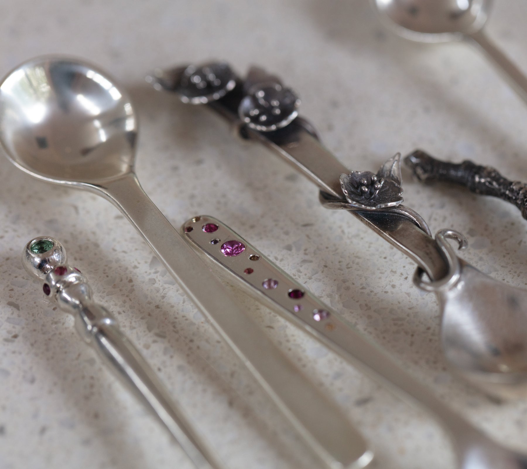 Sterling silver salt spoon