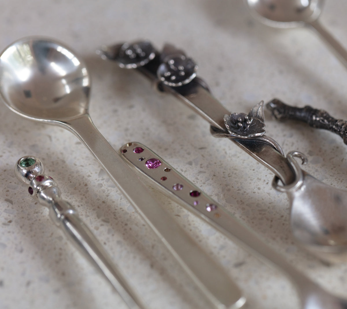 Sterling silver salt spoon