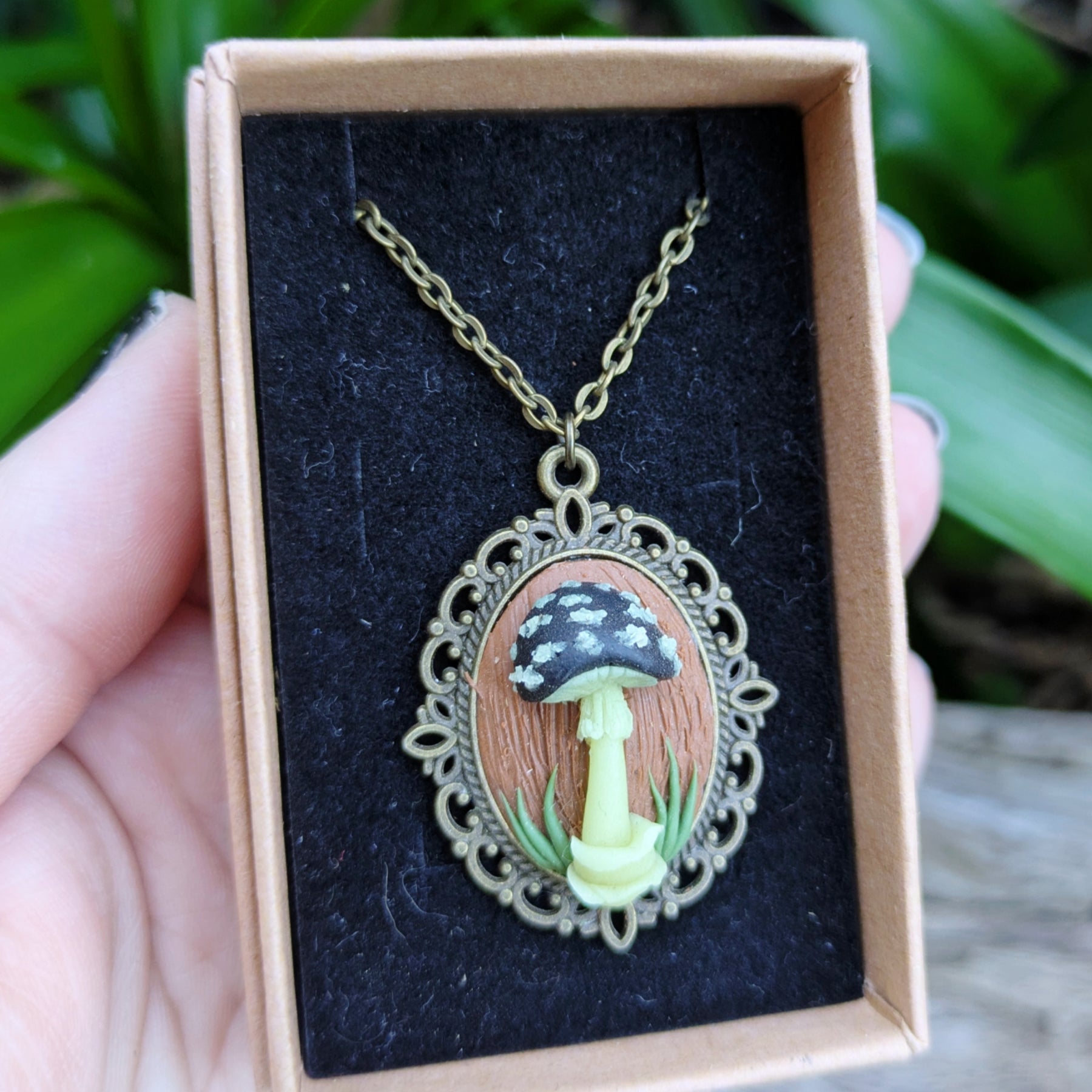 Hand-Sculpted Mushroom Pendants