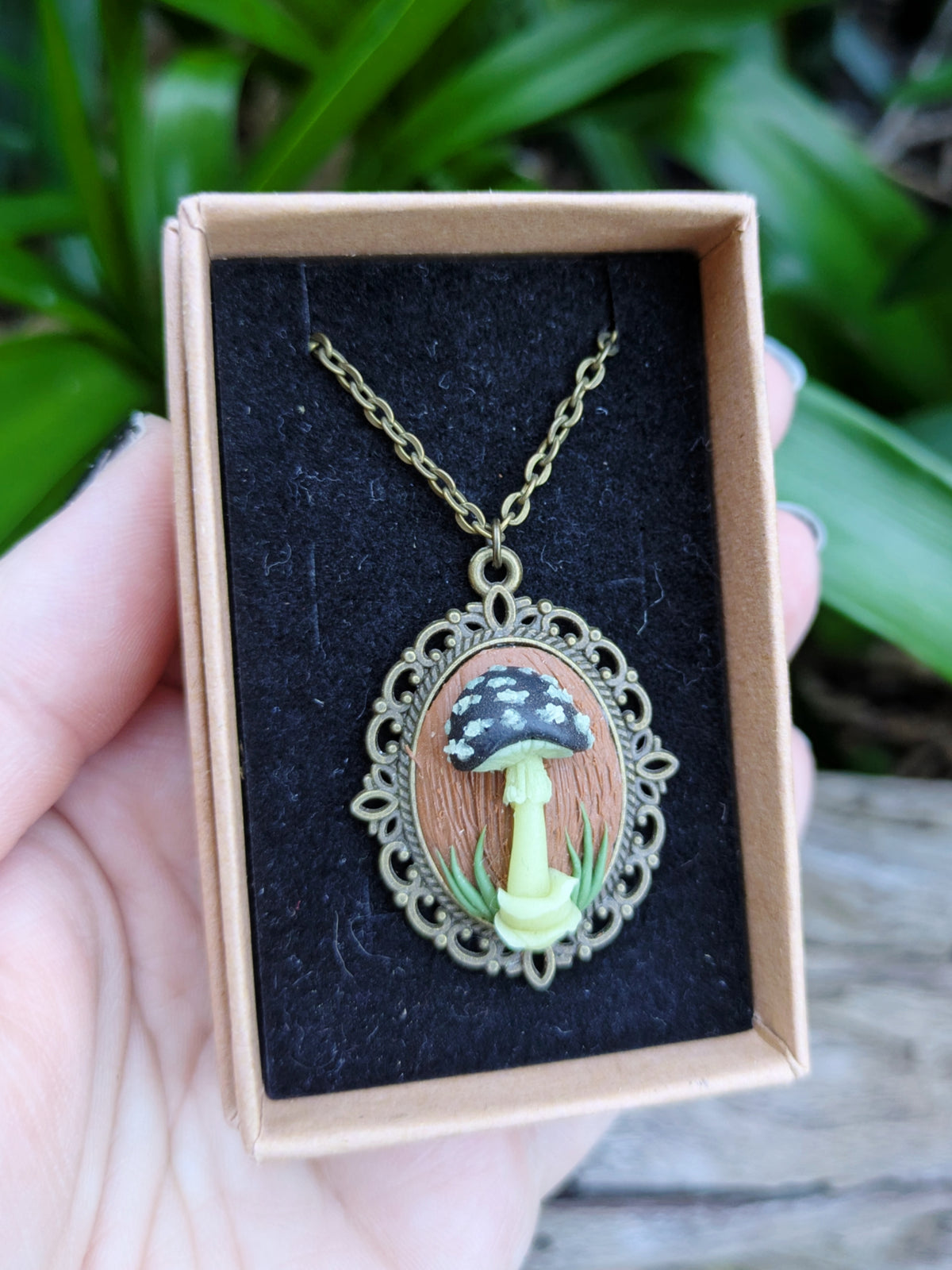 Hand-Sculpted Mushroom Pendants
