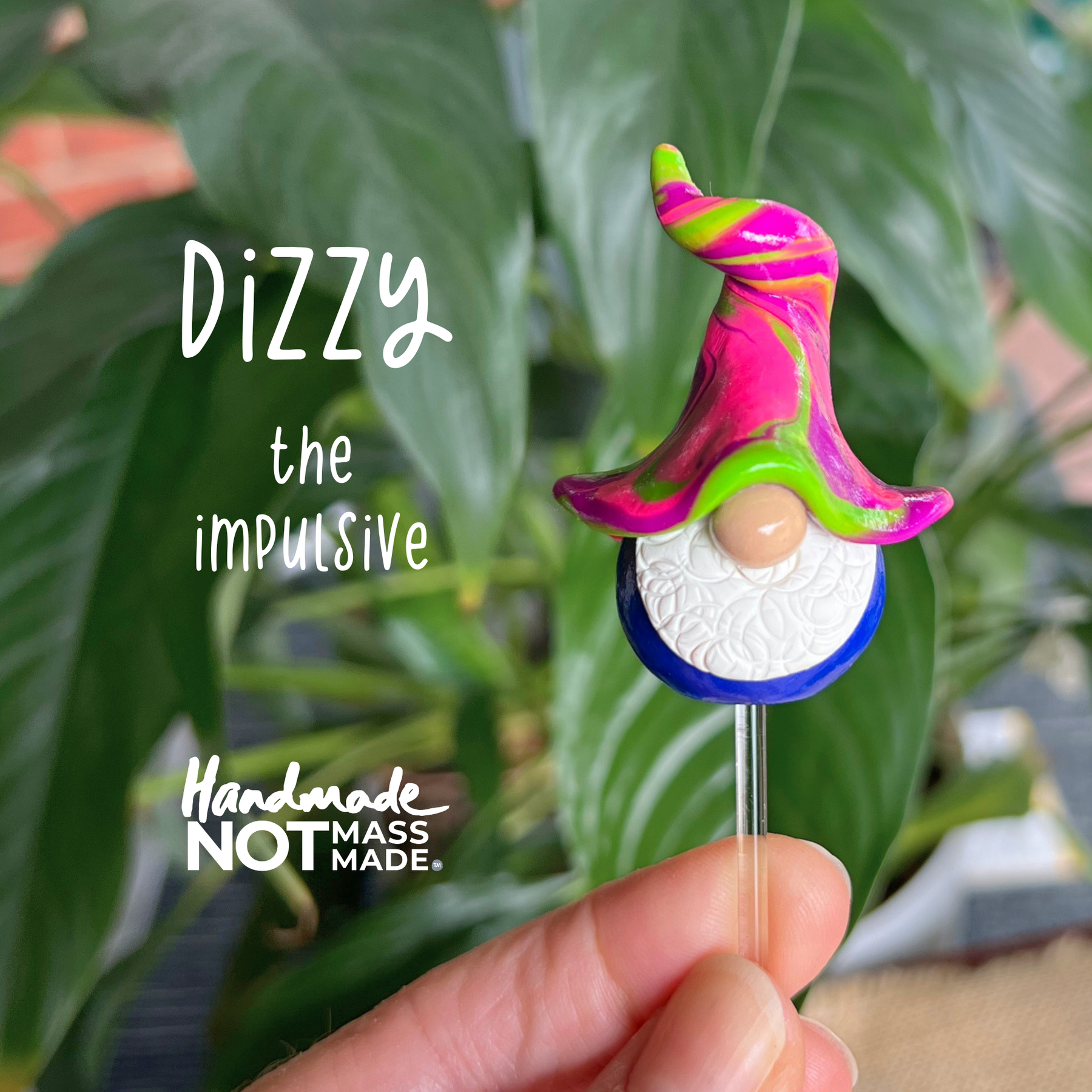 Whimsical polymer gnome trio - Pogo, Fizzle & Dizzy