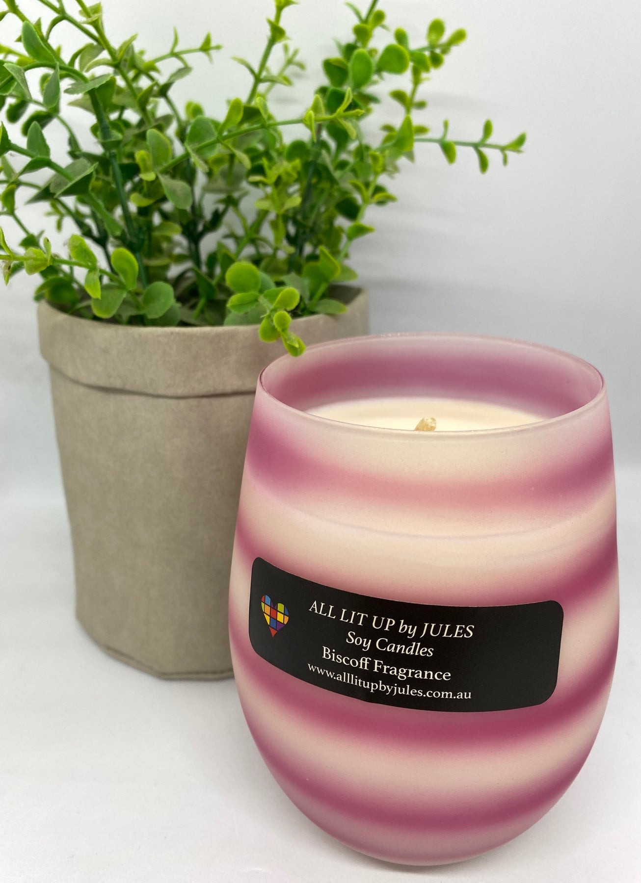 Candy Stripe Glass with Biscoff Fragrance