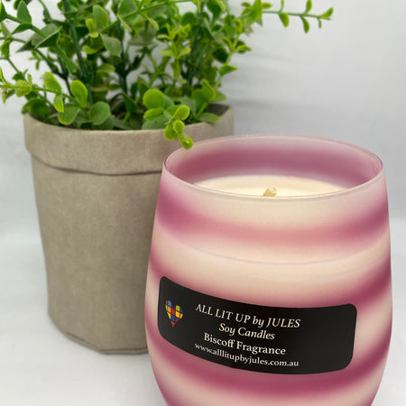 Candy Stripe Glass with Biscoff Fragrance