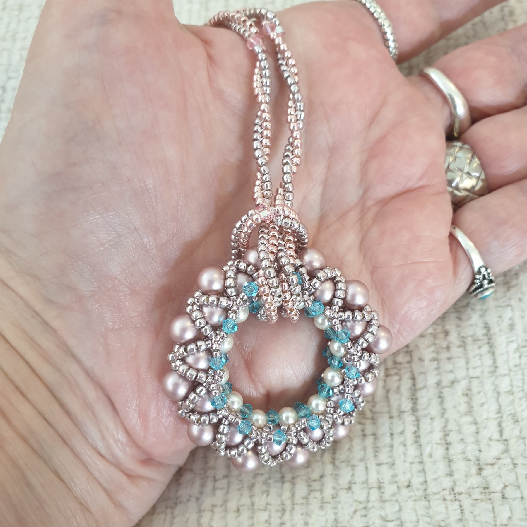 Arabesque Pendant and Beaded Chain