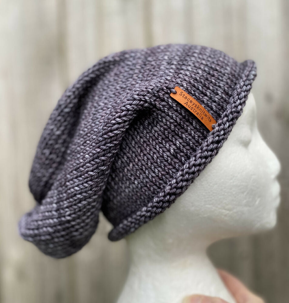 Slouchy Beanie, Mens Grey Beanie, Ladies Beanie