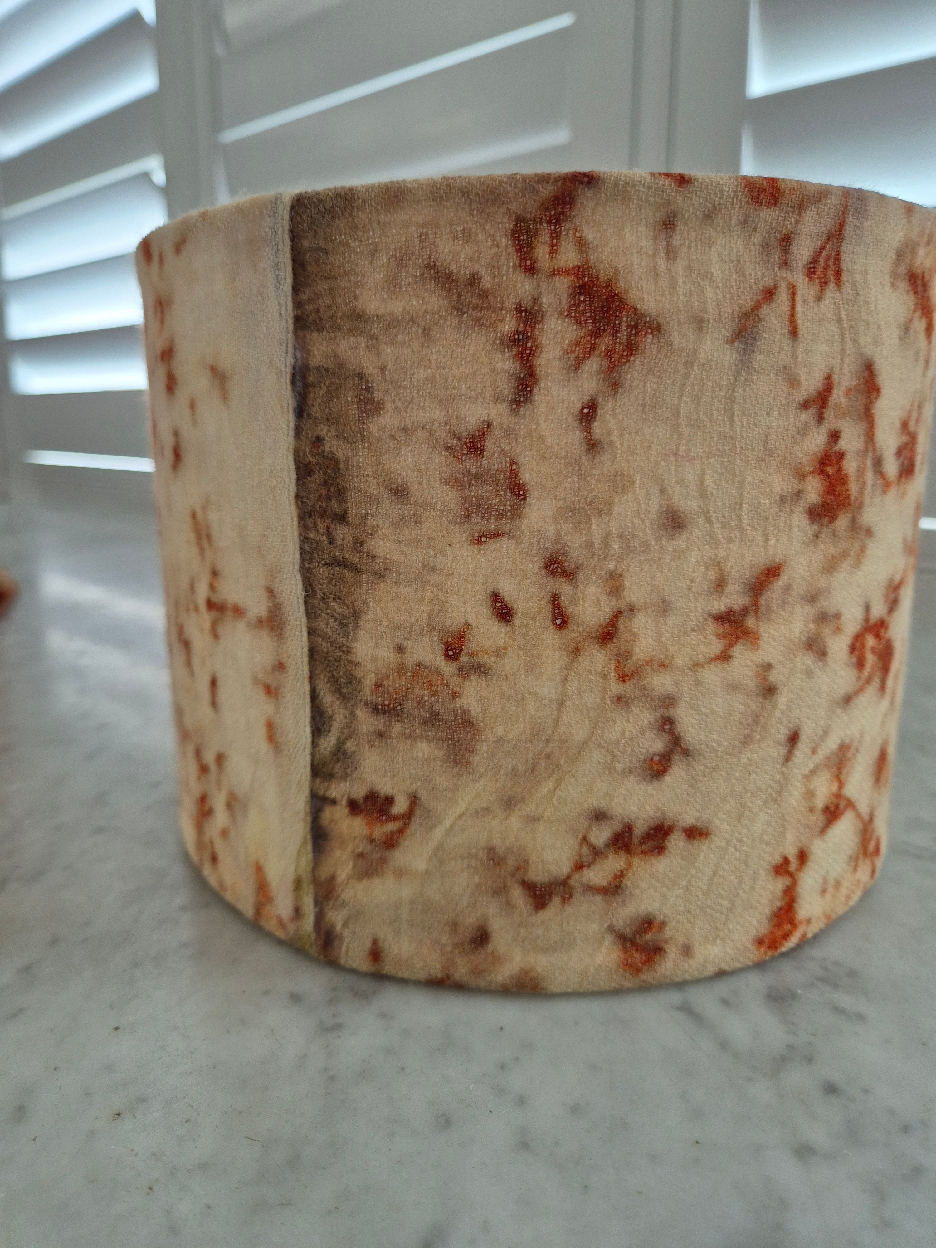 Gumnut ecoprinted wool lampshade
