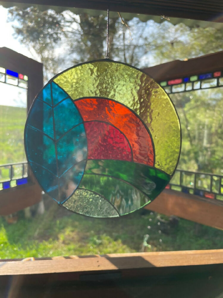 Large Sunny landscape in stainedglass