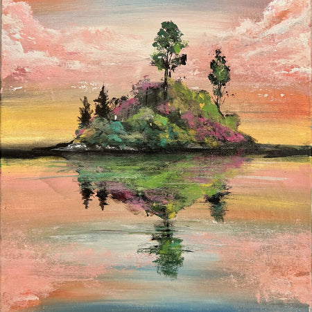 Island Oasis, original painting, 40 x50cm, signed, ready to hang