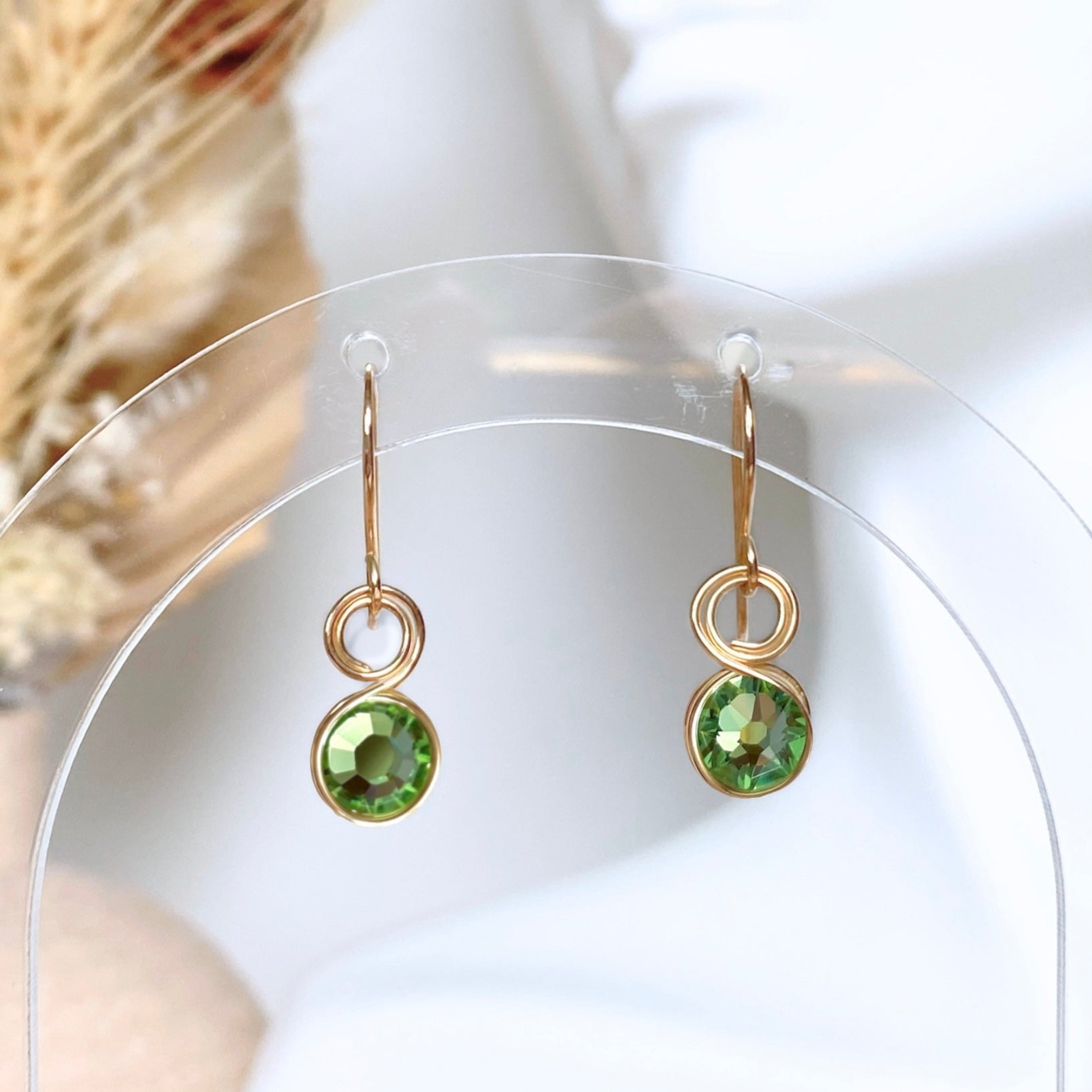 Birthstone crystal dangle earrings | 14k Gold-filled | Multiple options