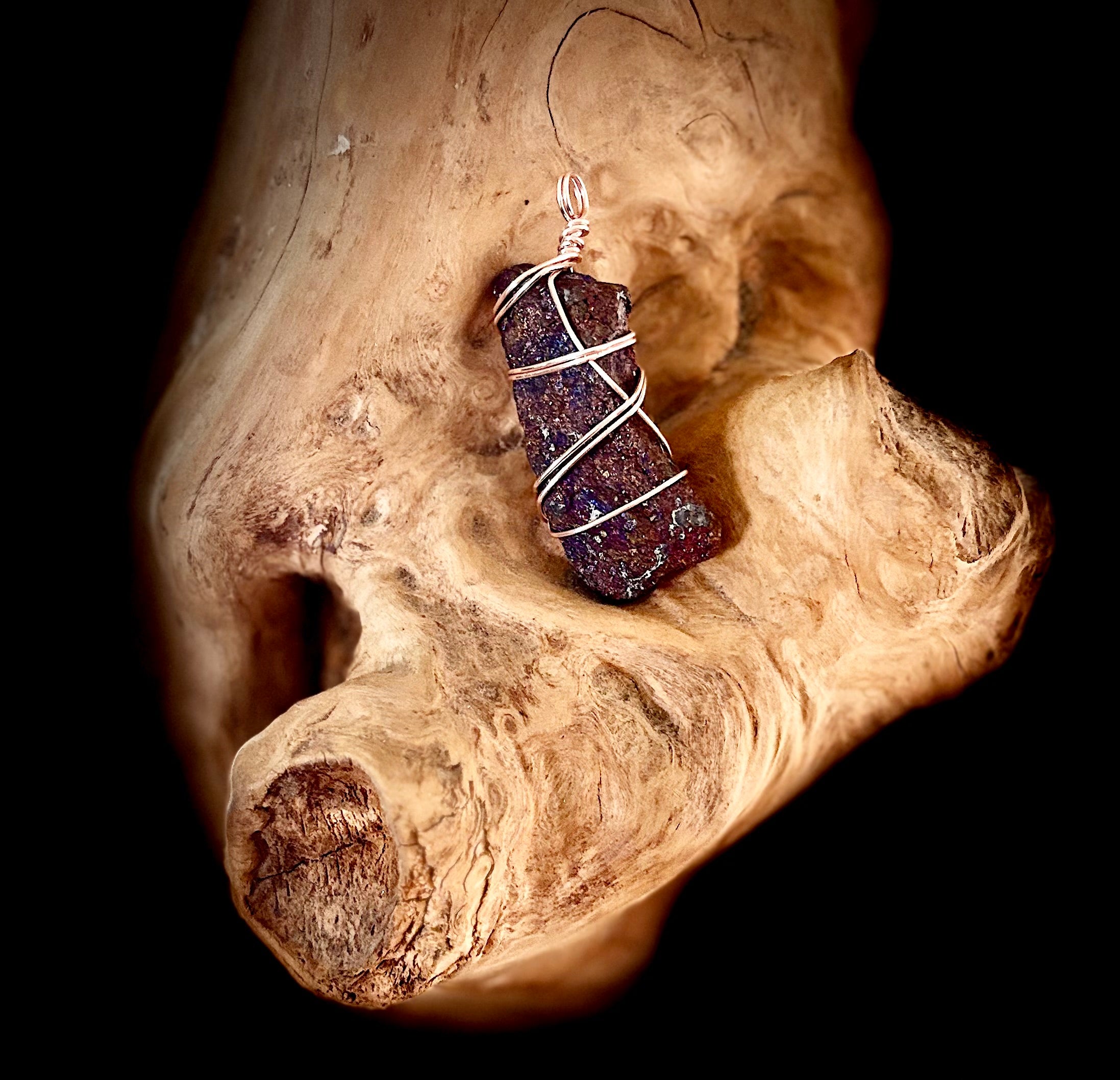 Rose Gold Peacock Ore Pendant