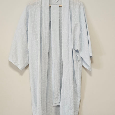 100% Cotton lightweight Dressing Gown in Embroidered Sky (Small)