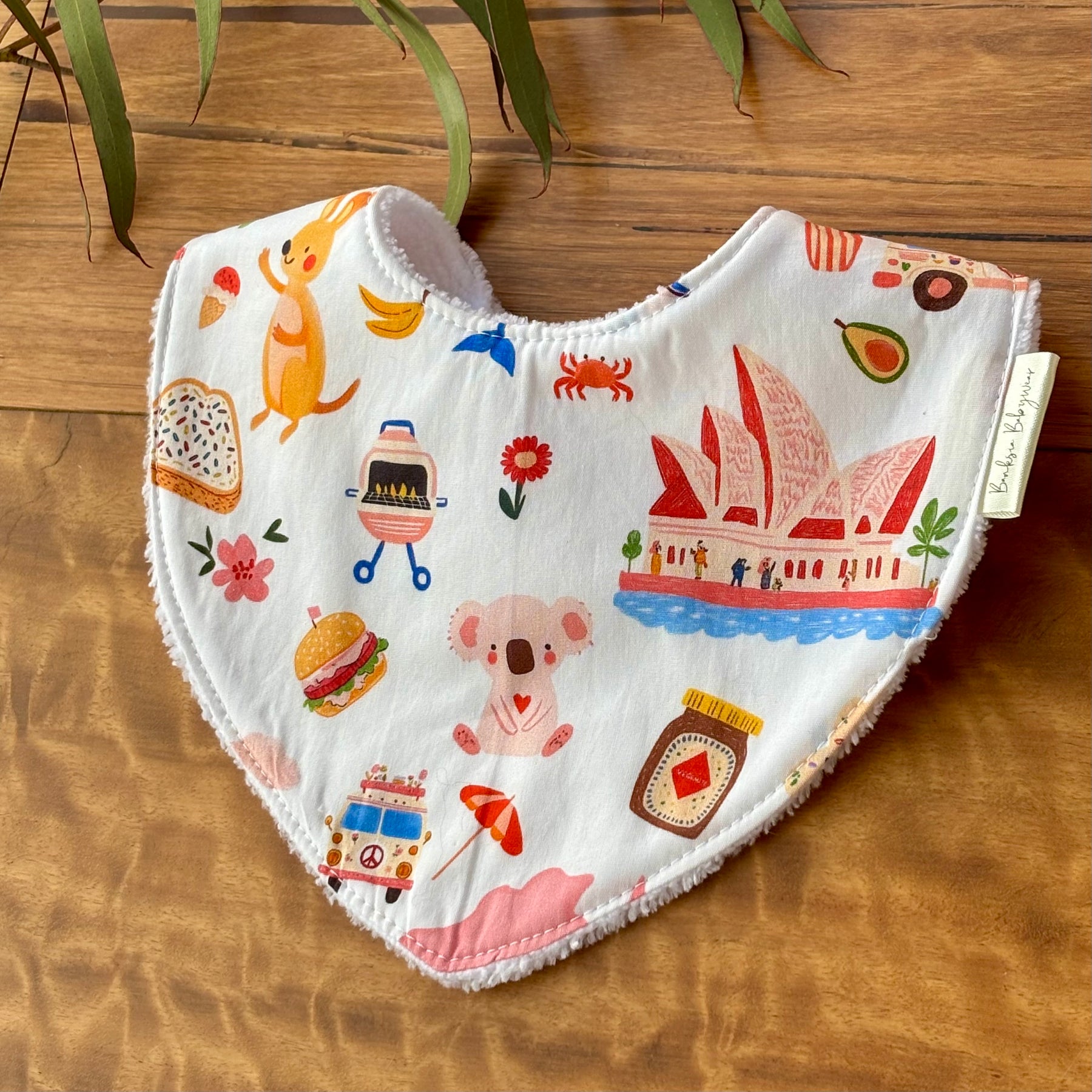 Baby Bib and Burp Cloth Set | Aussie All Over | Ready to Ship