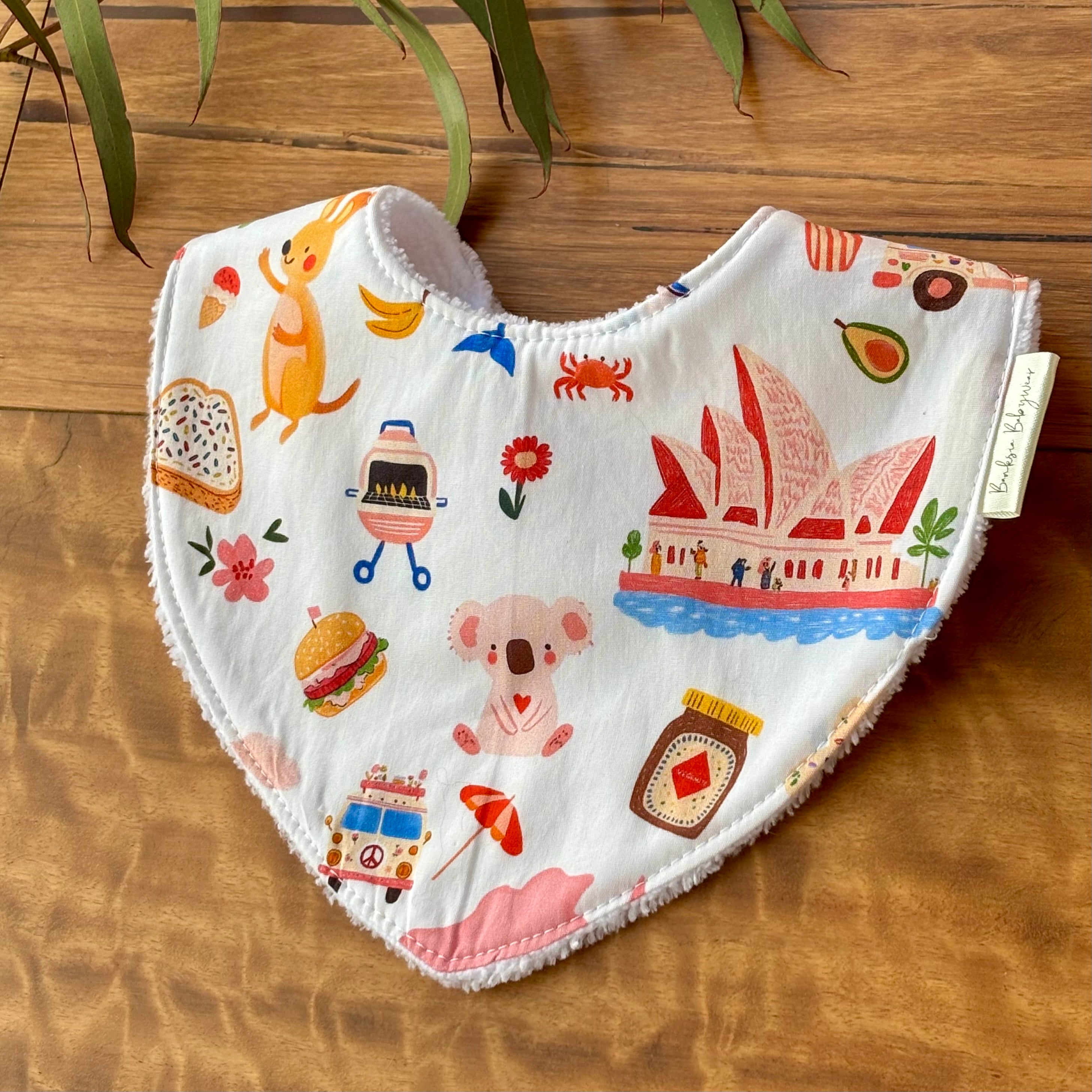 Baby Bib and Burp Cloth Set | Aussie All Over | Ready to Ship