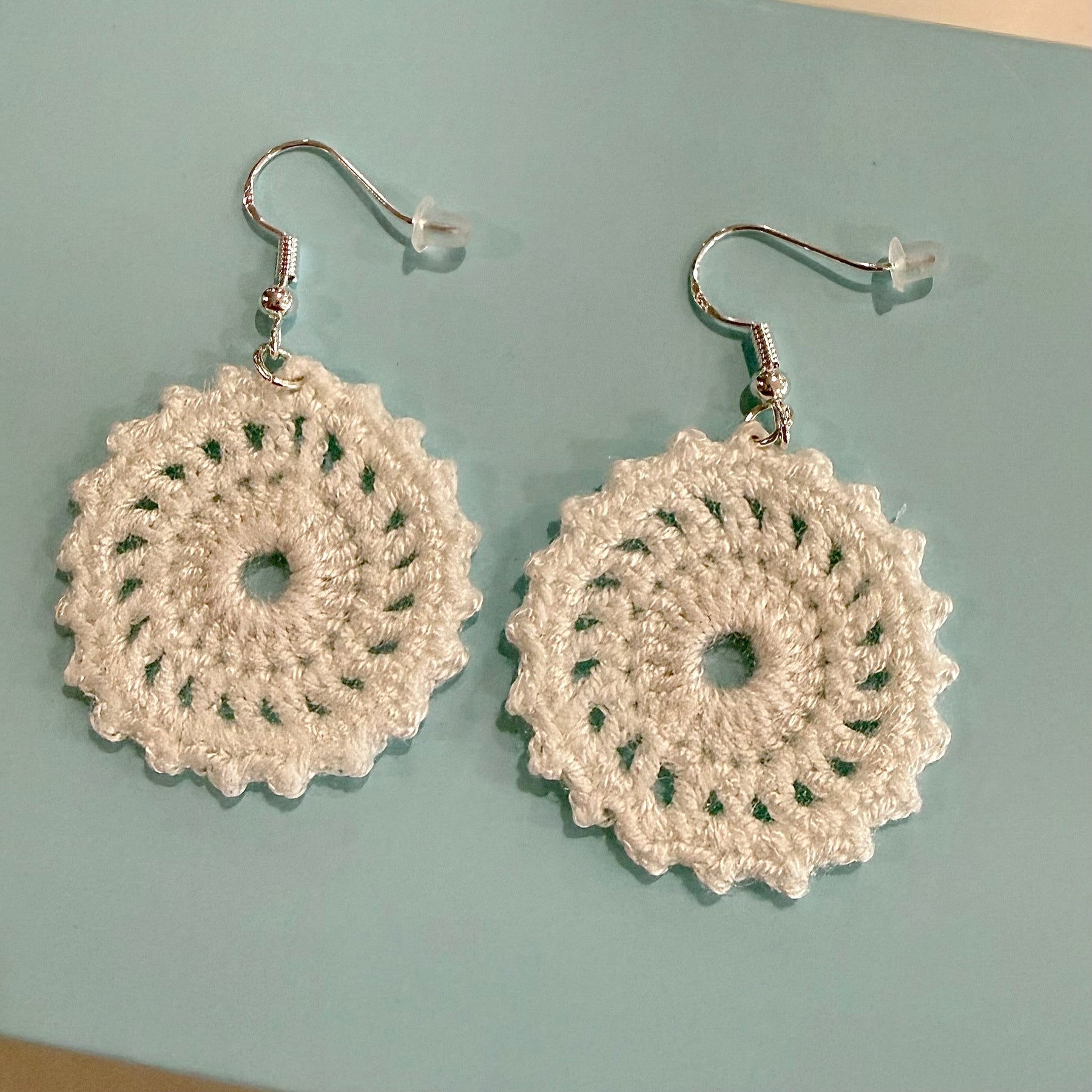 Crochet Earrings - Sunburst Collection: White