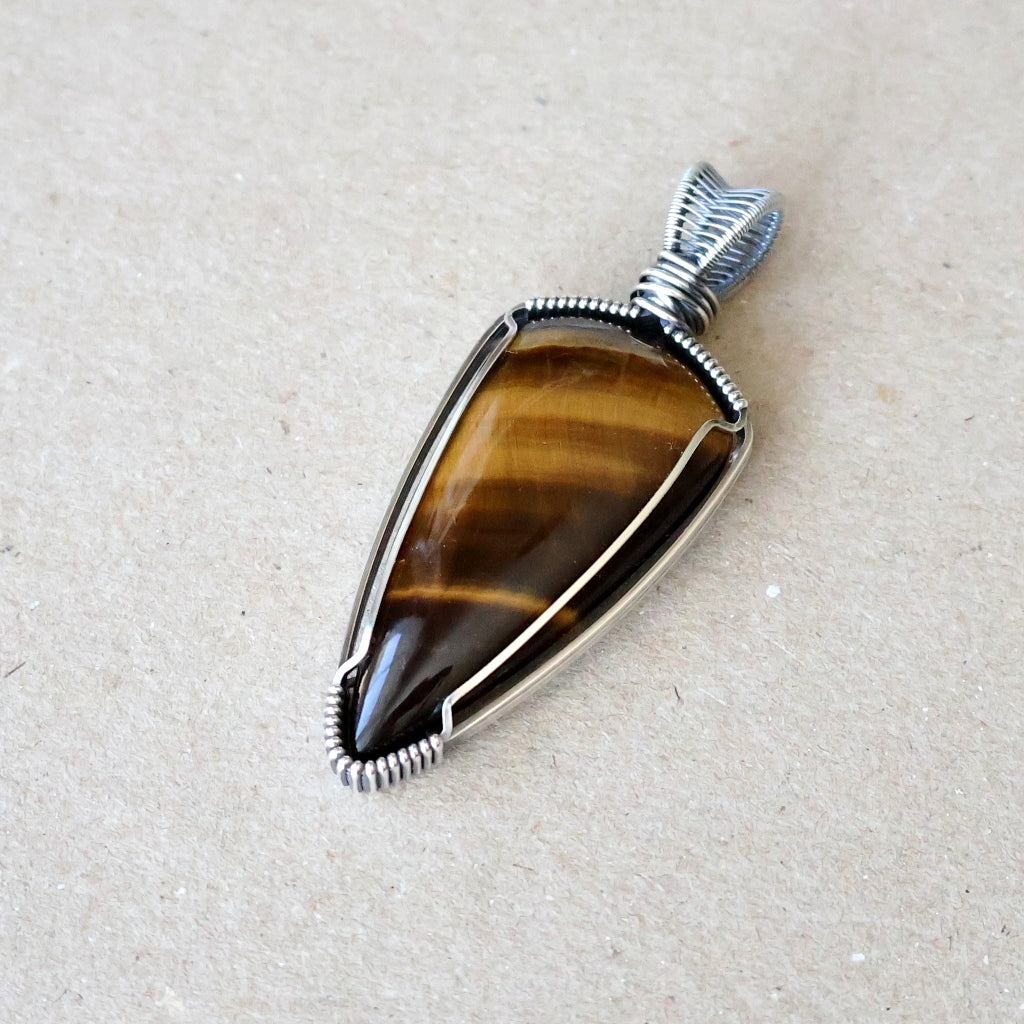 Sterling Silver Tiger Eye Pendant ~ Talisman of Confidence