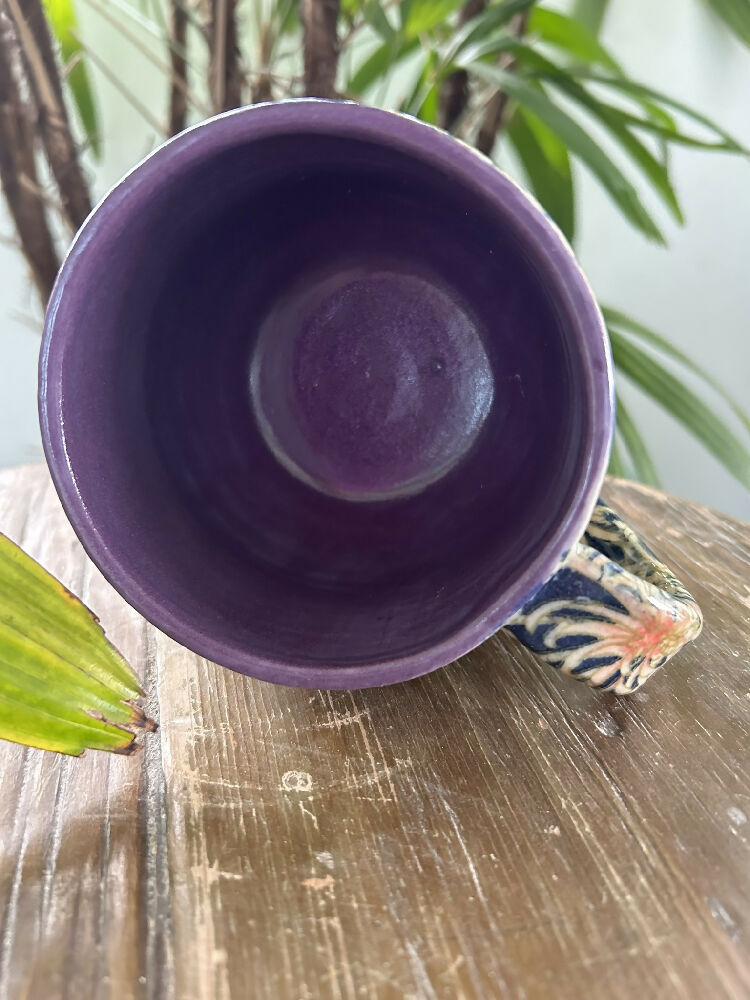 Handmade pottery mug - japanese inspired design