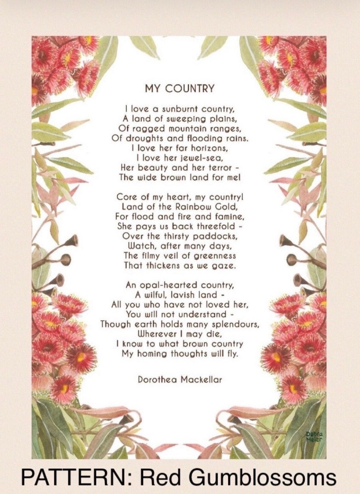 A Sunburnt Country Poem art print by Debra Meier Art