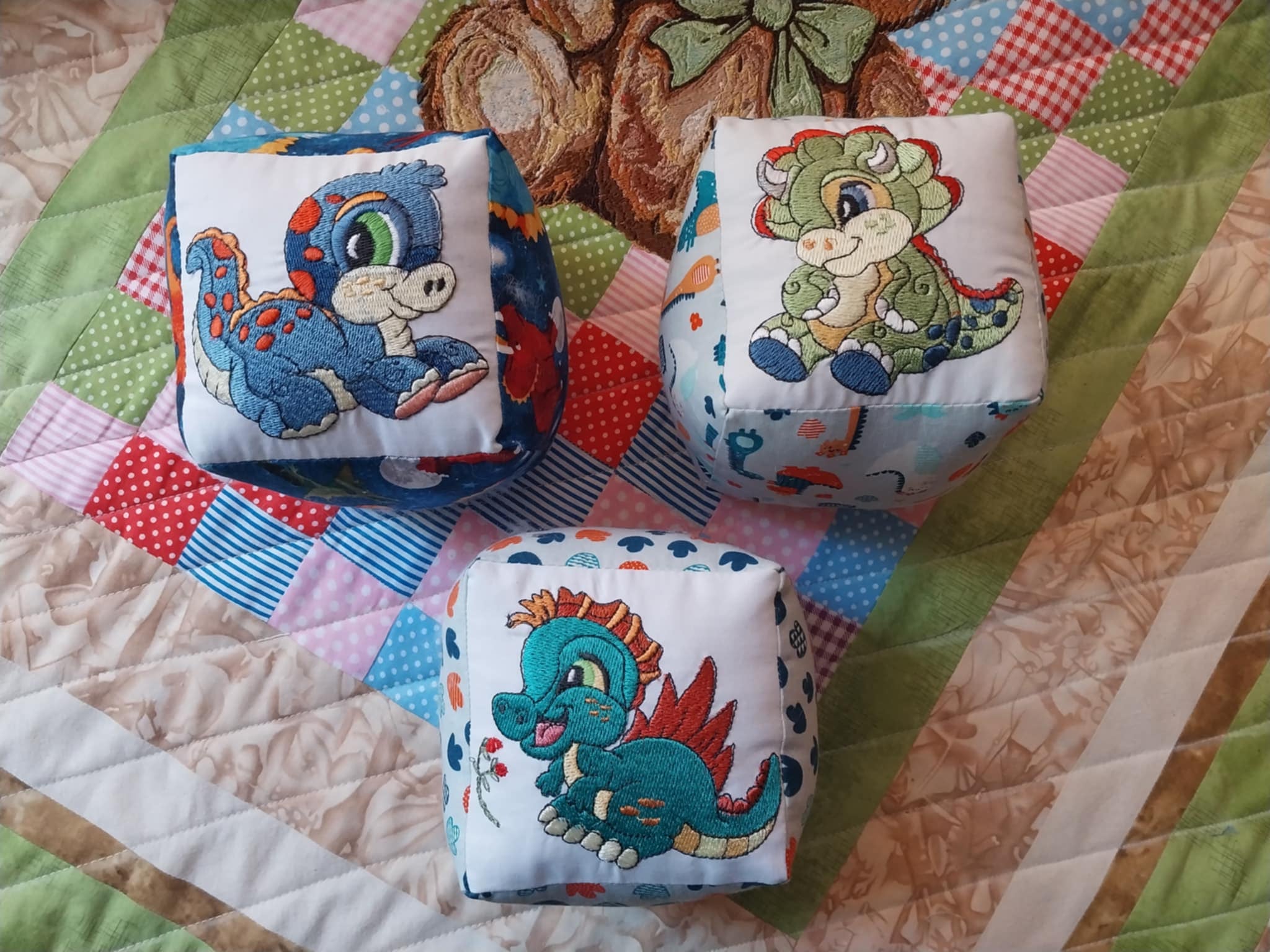 "Dinosaur" Soft Baby Blocks