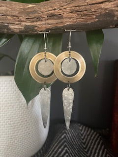 Nested Brass and Silver Dangles