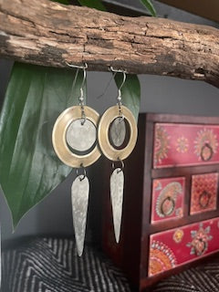 Nested Brass and Silver Dangles