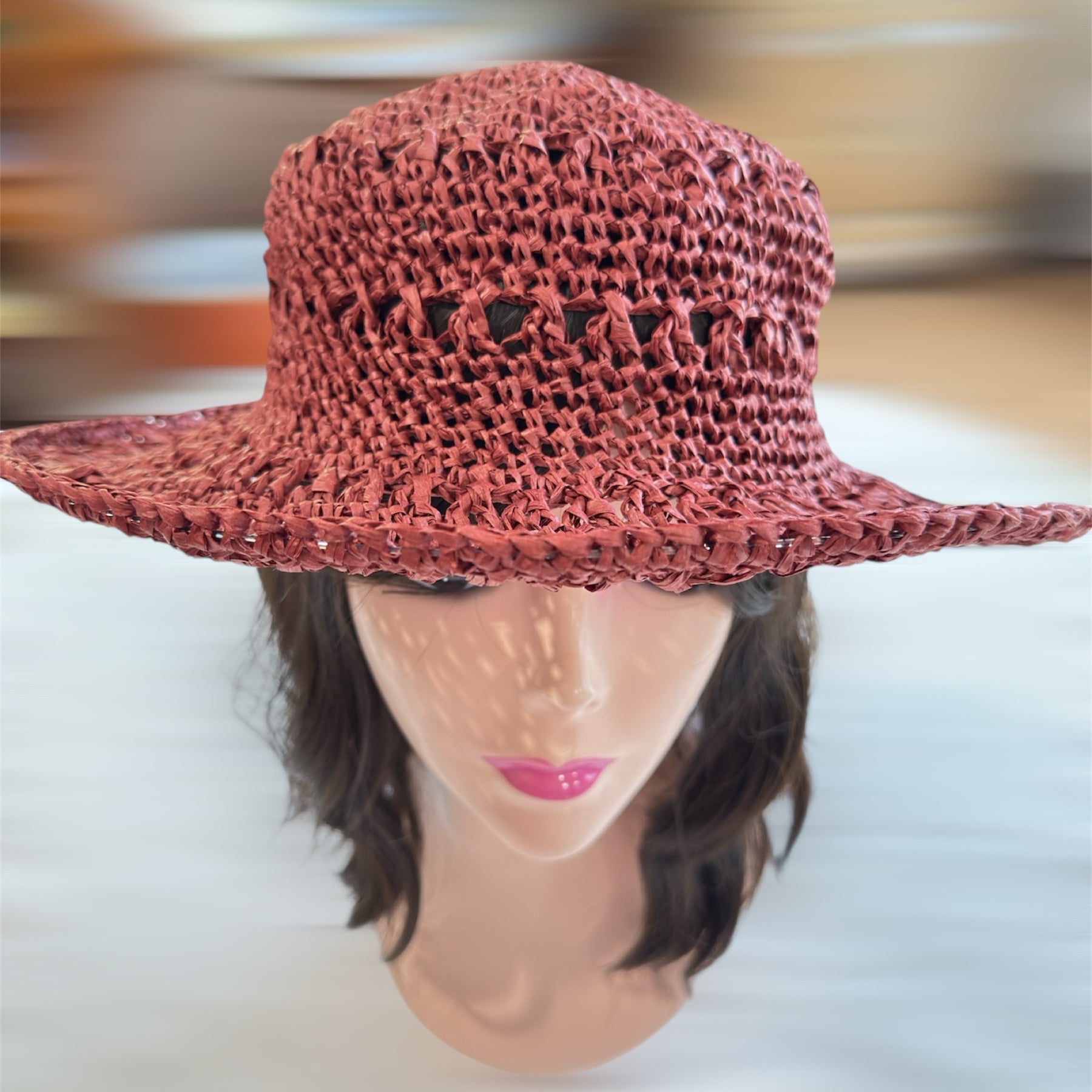 Handmade crochet Raffia Summer Hat