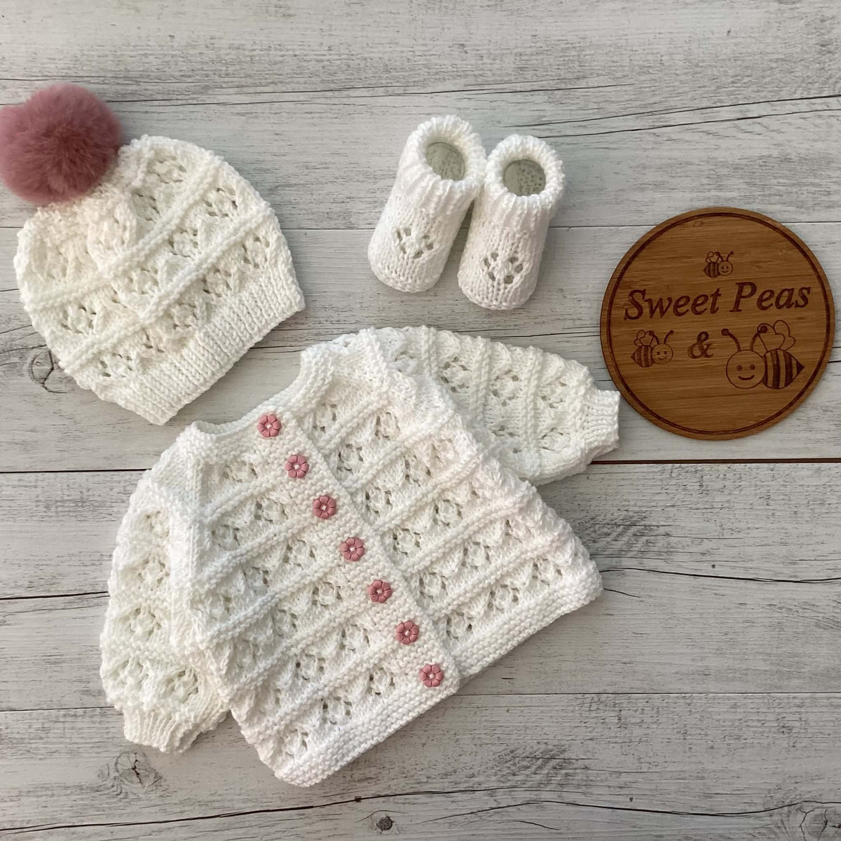 Baby Cardigan, Hat & Booties