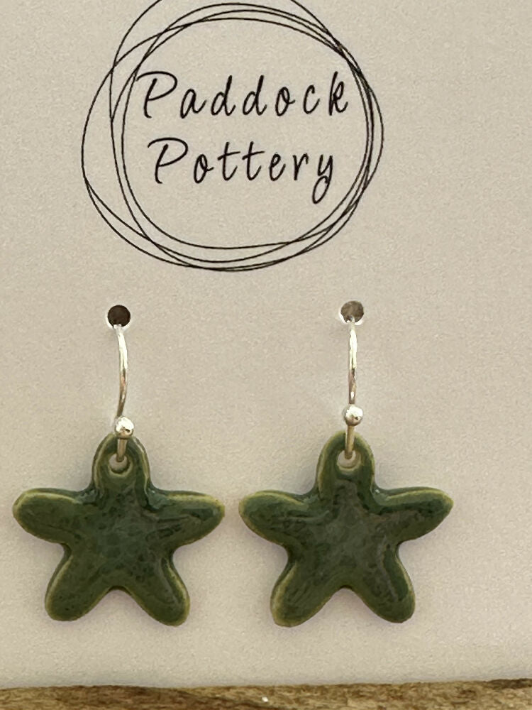 Paddock Pottery - Handmade Ceramic Earrings with Silver French Hooks