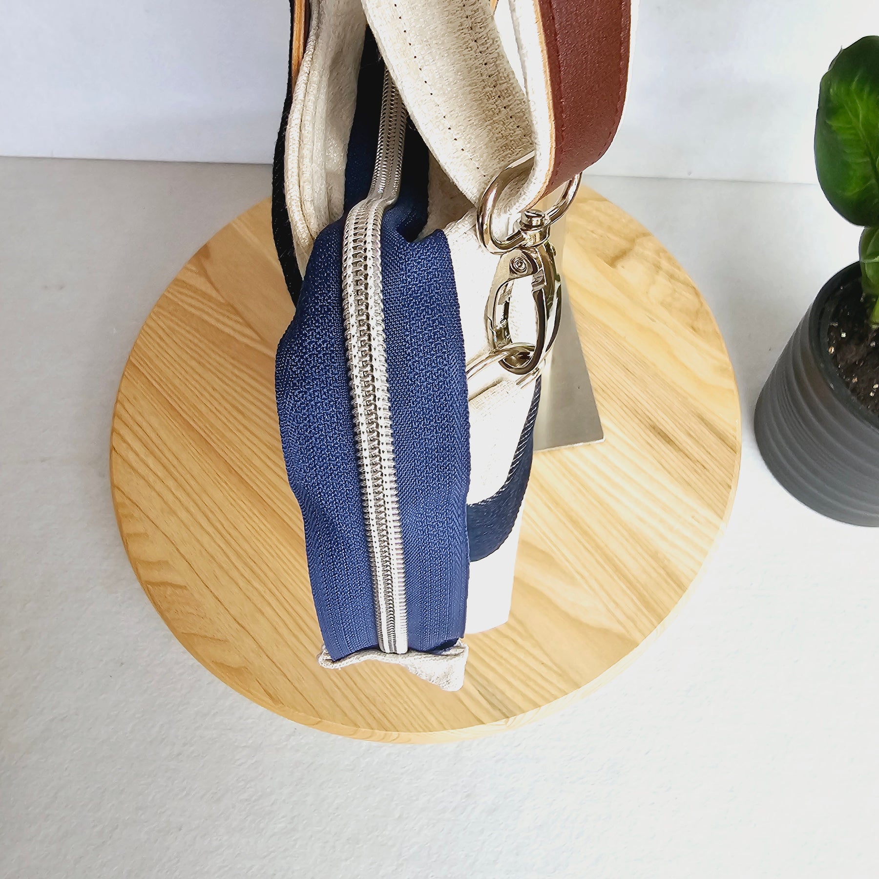 Modern hummingbird cross body bag featuring empowering words with ajustable strap