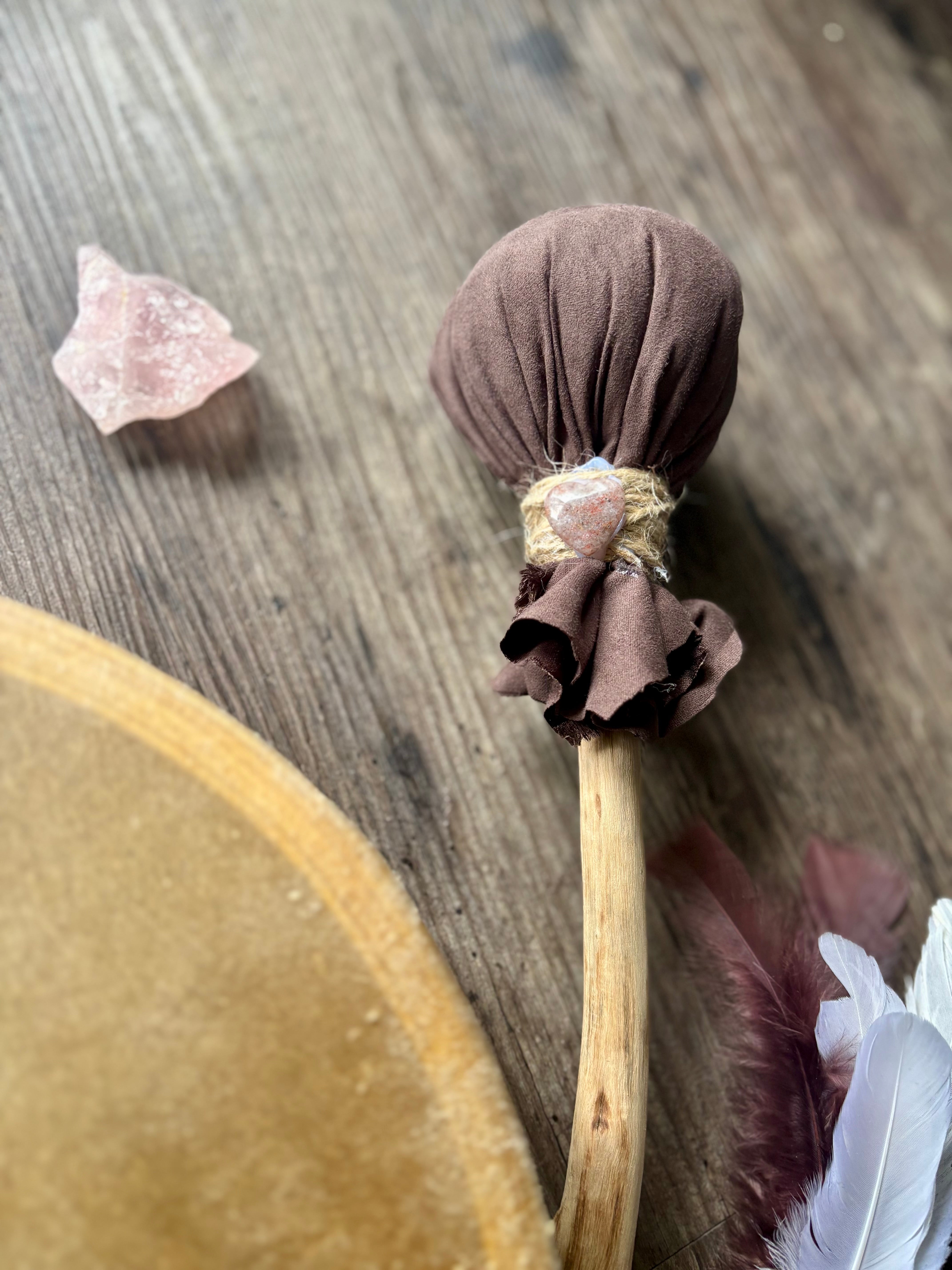 Handcrafted Shamanic Drum — Kangaroo Hide & Ash Hoop 14“