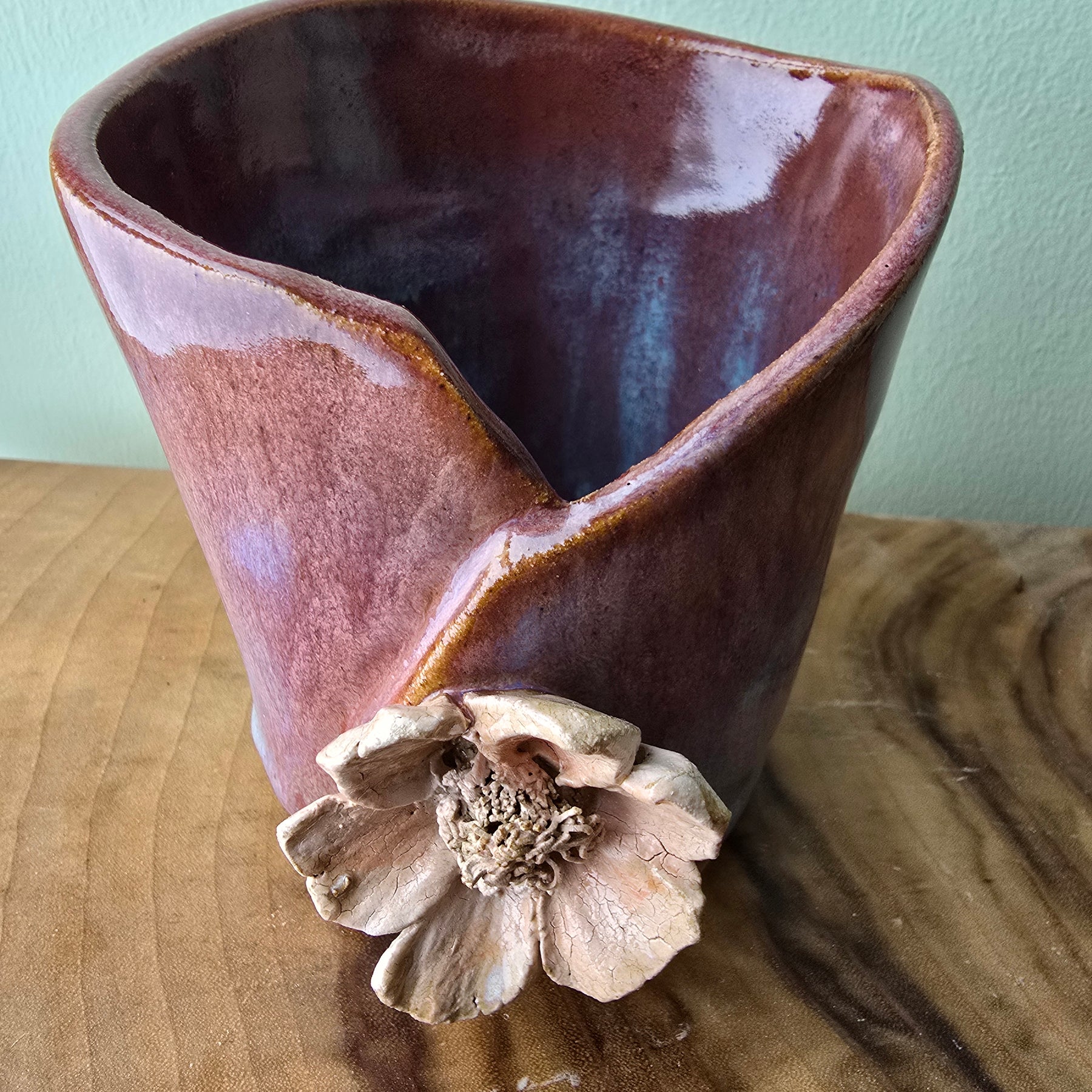 Simple pink vase with flower