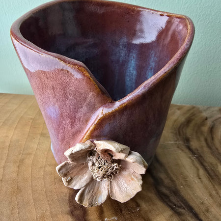 Simple pink vase with flower