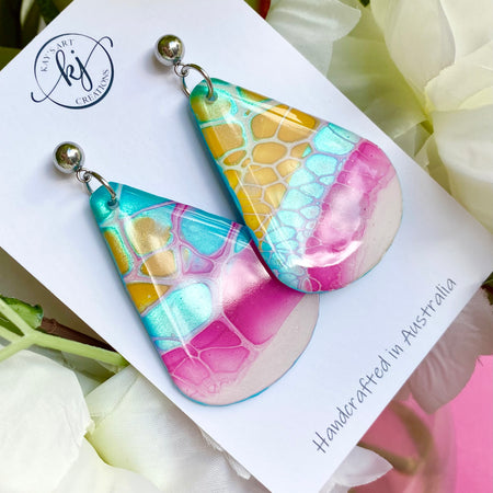 Hand Painted mismatched Dangle Earrings