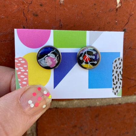 Polymer clay printed studs