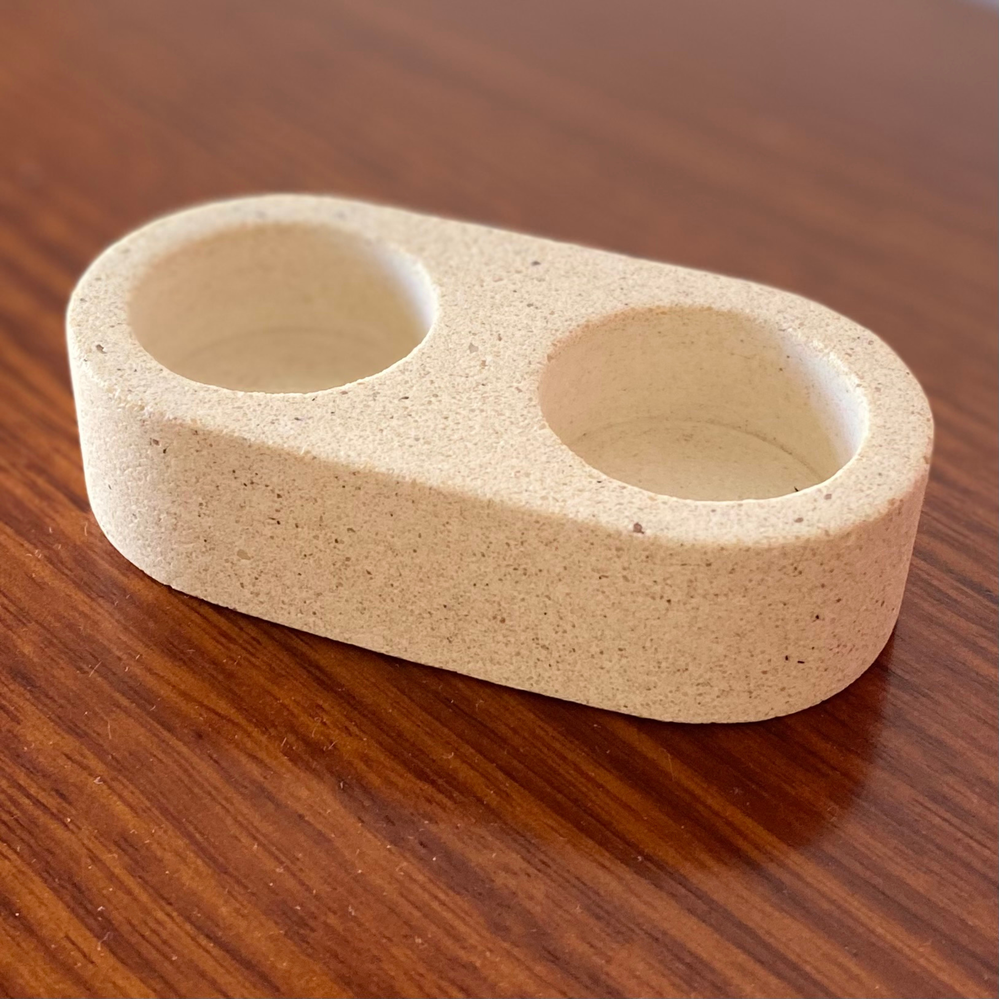 Double tealight holder |Textured decor collection
