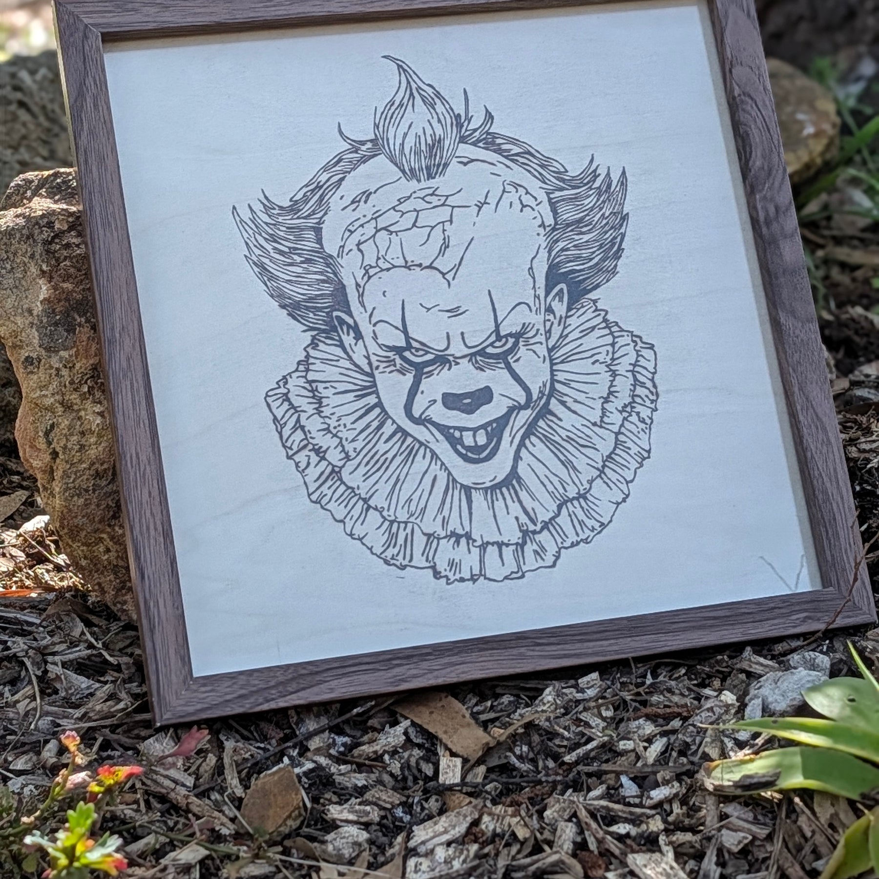 Pennywise IT Halloween Wood Burn Art