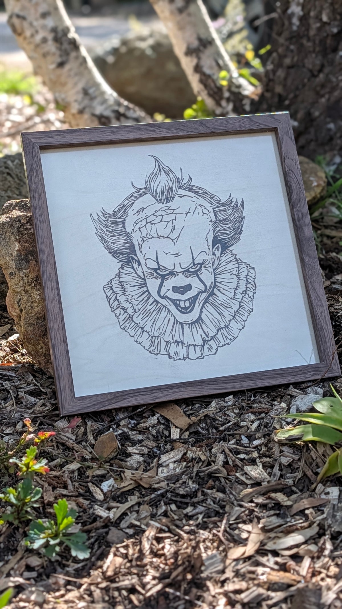 Pennywise IT Halloween Wood Burn Art