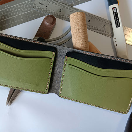 Men's Wallet Cardholder - Light Brown Stitching