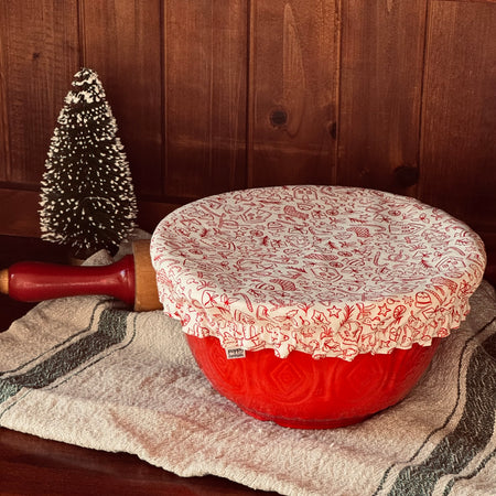 Reversible Christmas Bowl Cover – Christmas & Cherry Designs  - Several sizes available