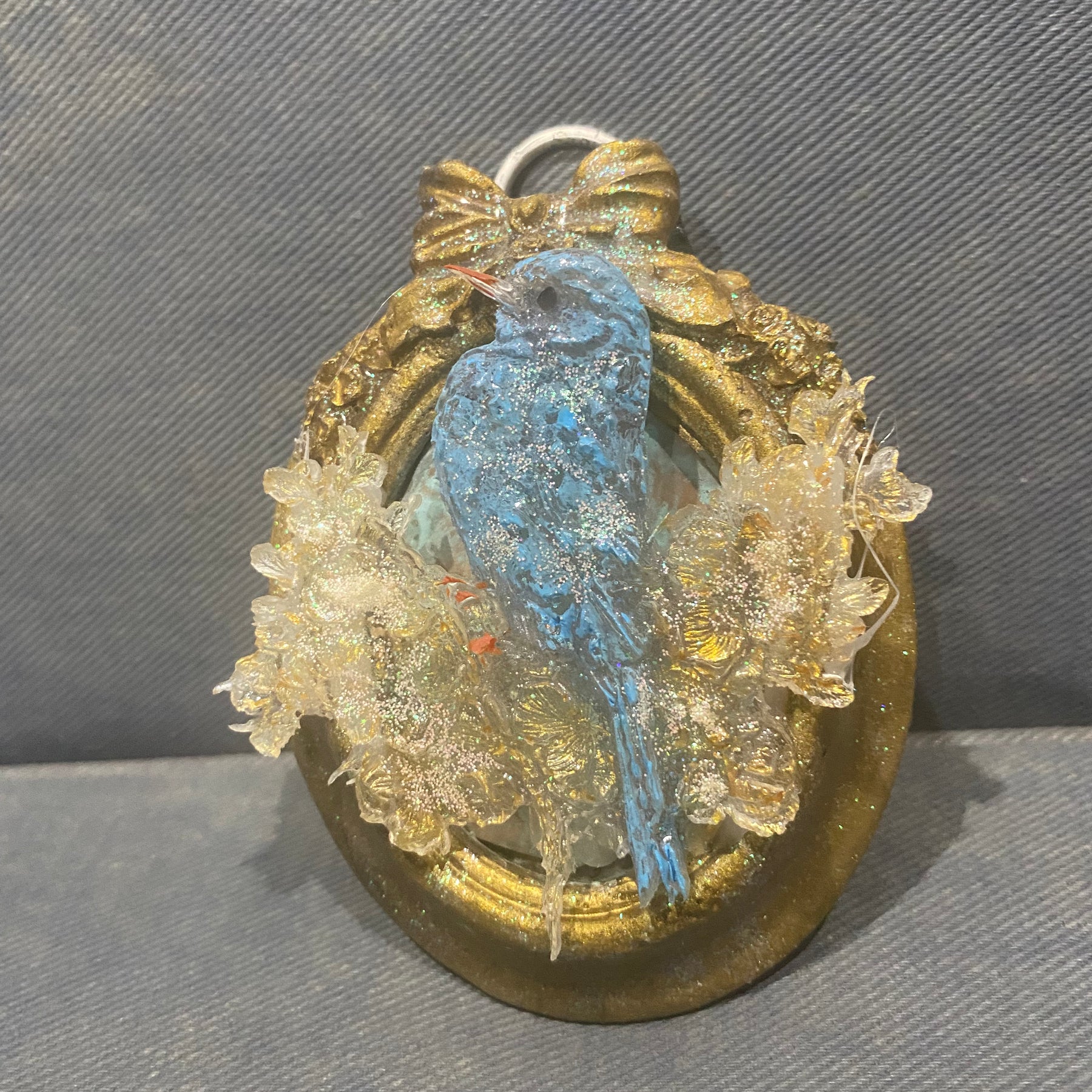 Blue bird of happiness , shabby chick art