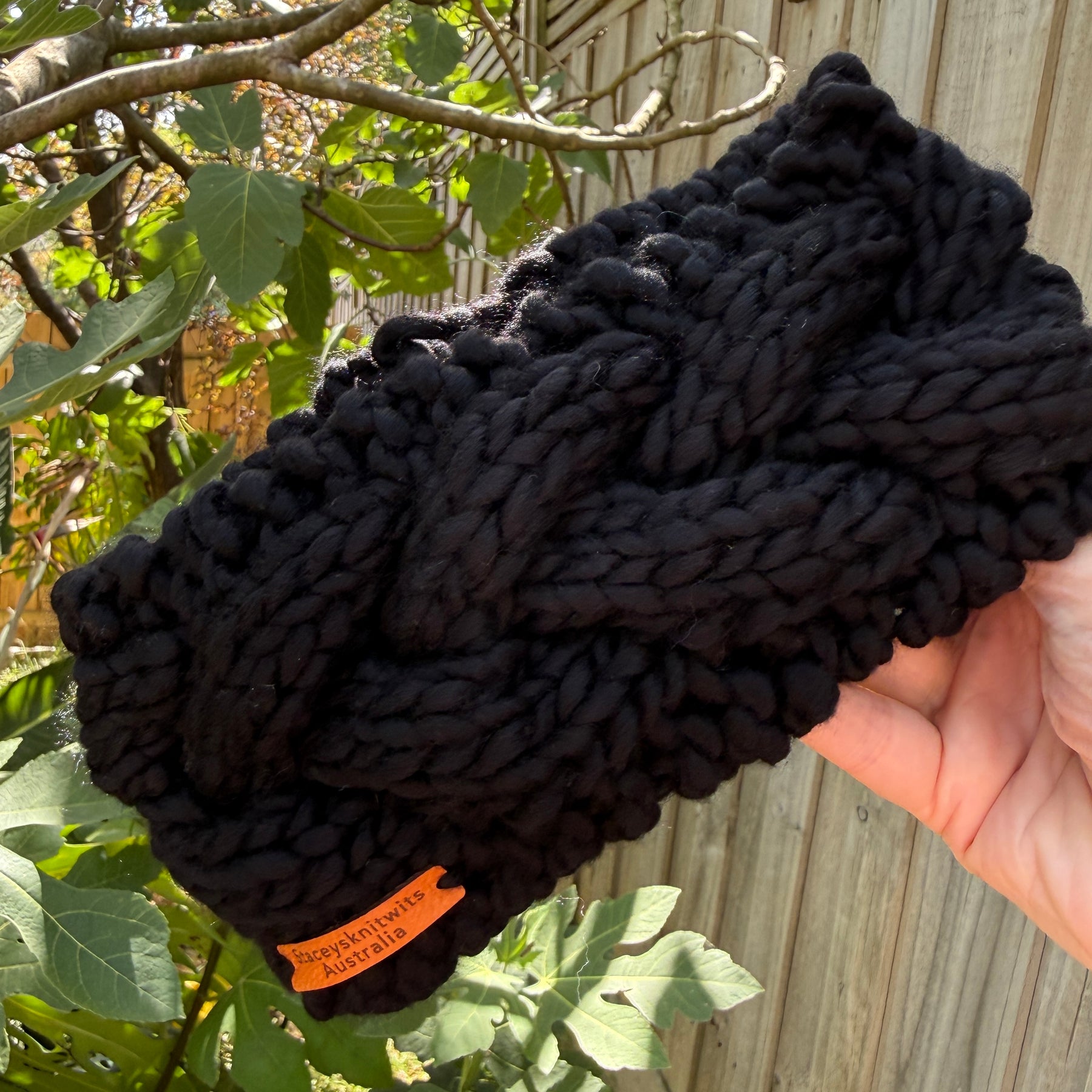 Black Merino Knitted Headband, Ladies Cable Headband